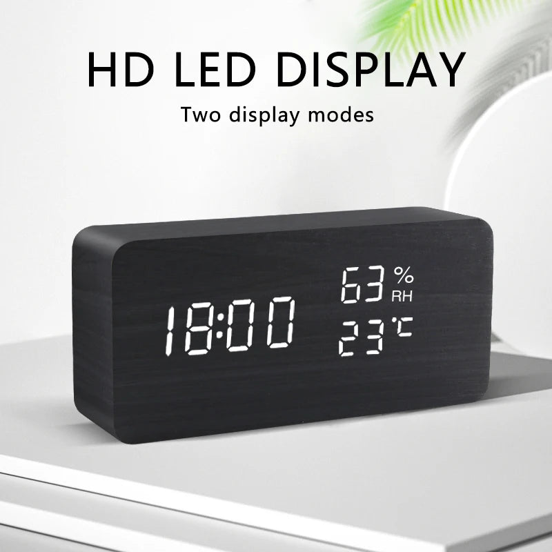 Wood Block Alarm Clock