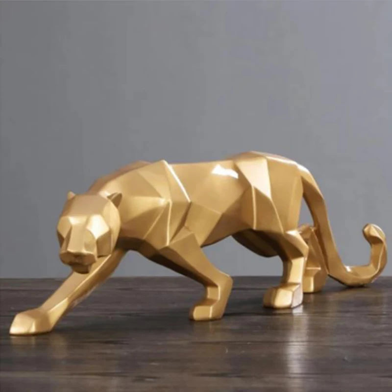 Geometric Panther Statue
