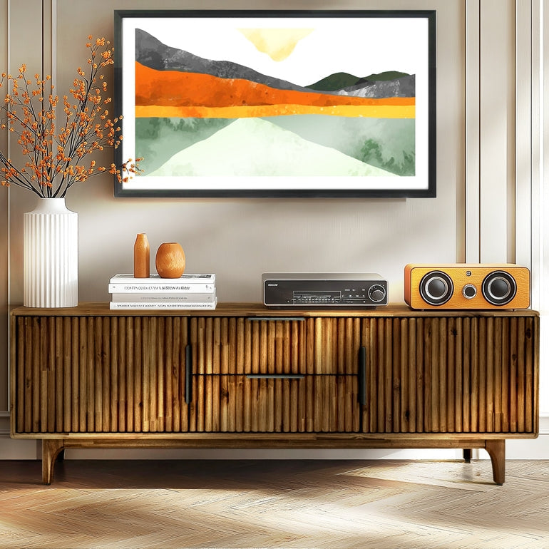 Megsu Bosk Wood Fluted TV Stand