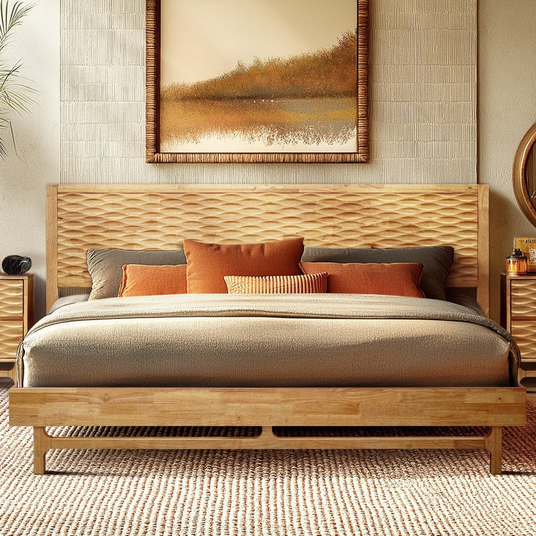 Acacia Elara Platform Bed Frame with Headboard - Stylish and Durable Design