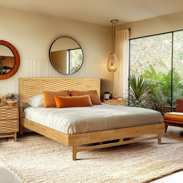 Acacia Elara Platform Bed Frame with Headboard - Stylish and Durable Design