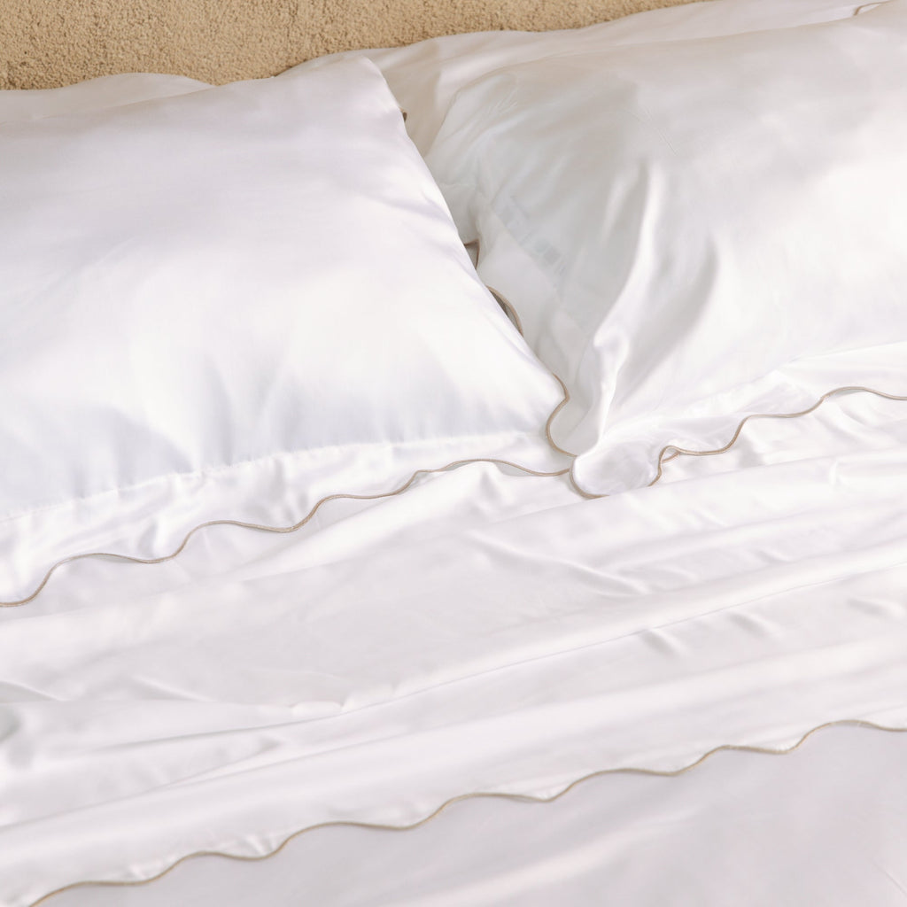 Organic Bamboo Scallop Bed Sheet Set
