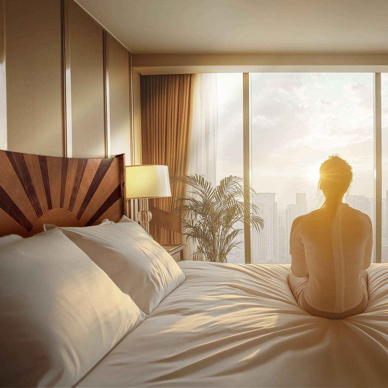 Rorns Sunset Platform Bed Frame With Headboard for Ultimate Bedroom Style