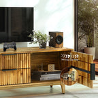 Megsu Bosk Wood Fluted TV Stand