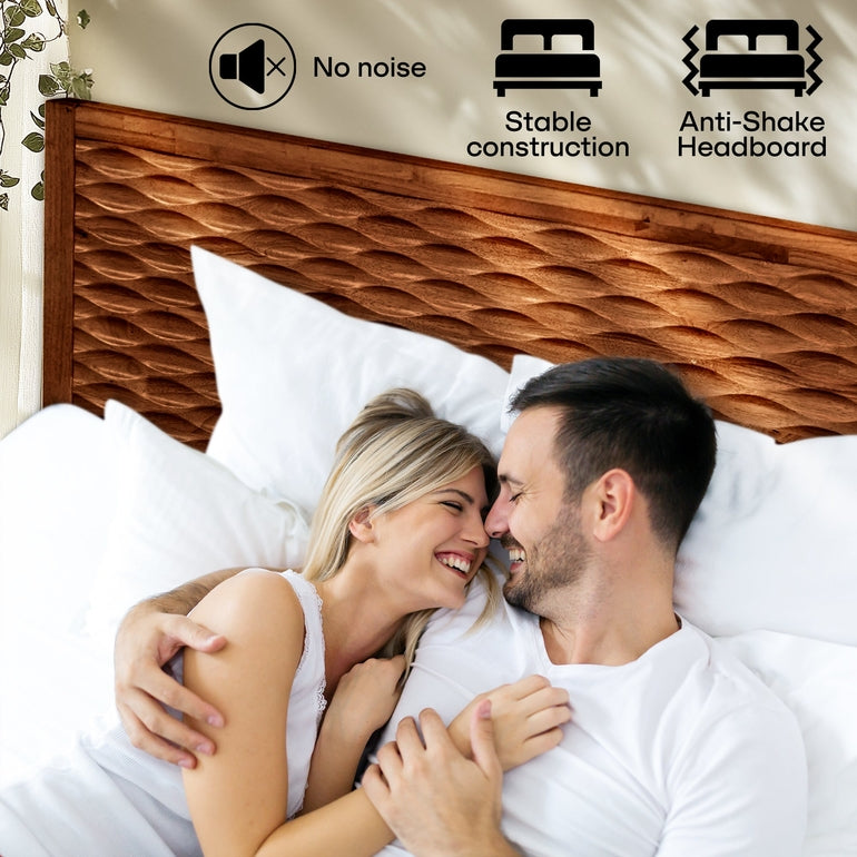Acacia Elara Platform Bed Frame with Headboard - Stylish and Durable Design