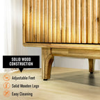 Megsu Bosk Wood Fluted TV Stand