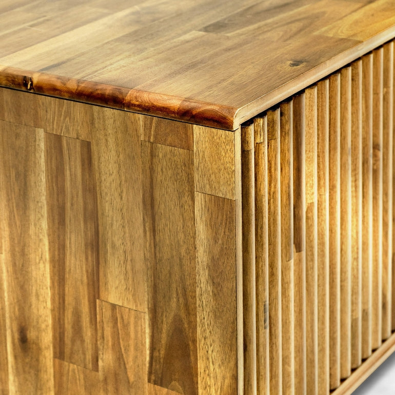 Megsu Bosk Wood Fluted TV Stand