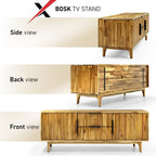 Megsu Bosk Wood Fluted TV Stand