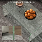 Sage Modern Glass Coffee Table with Safe Rounded Edges