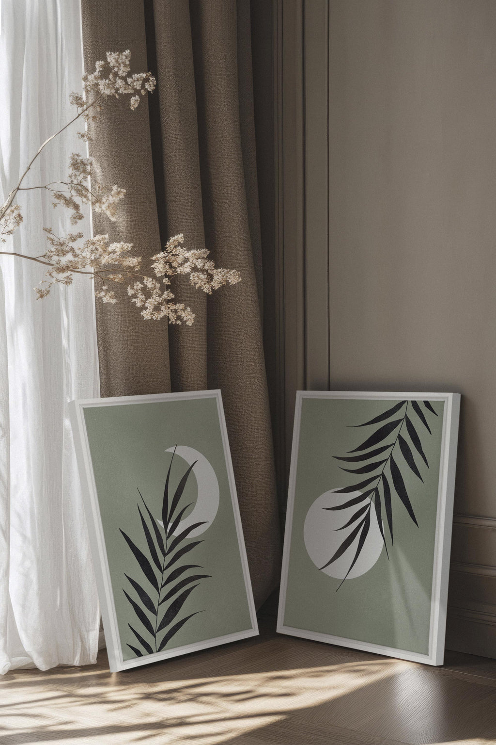 MOONLIGHT SILHOUETTES Stretched Canvas Artwork x2