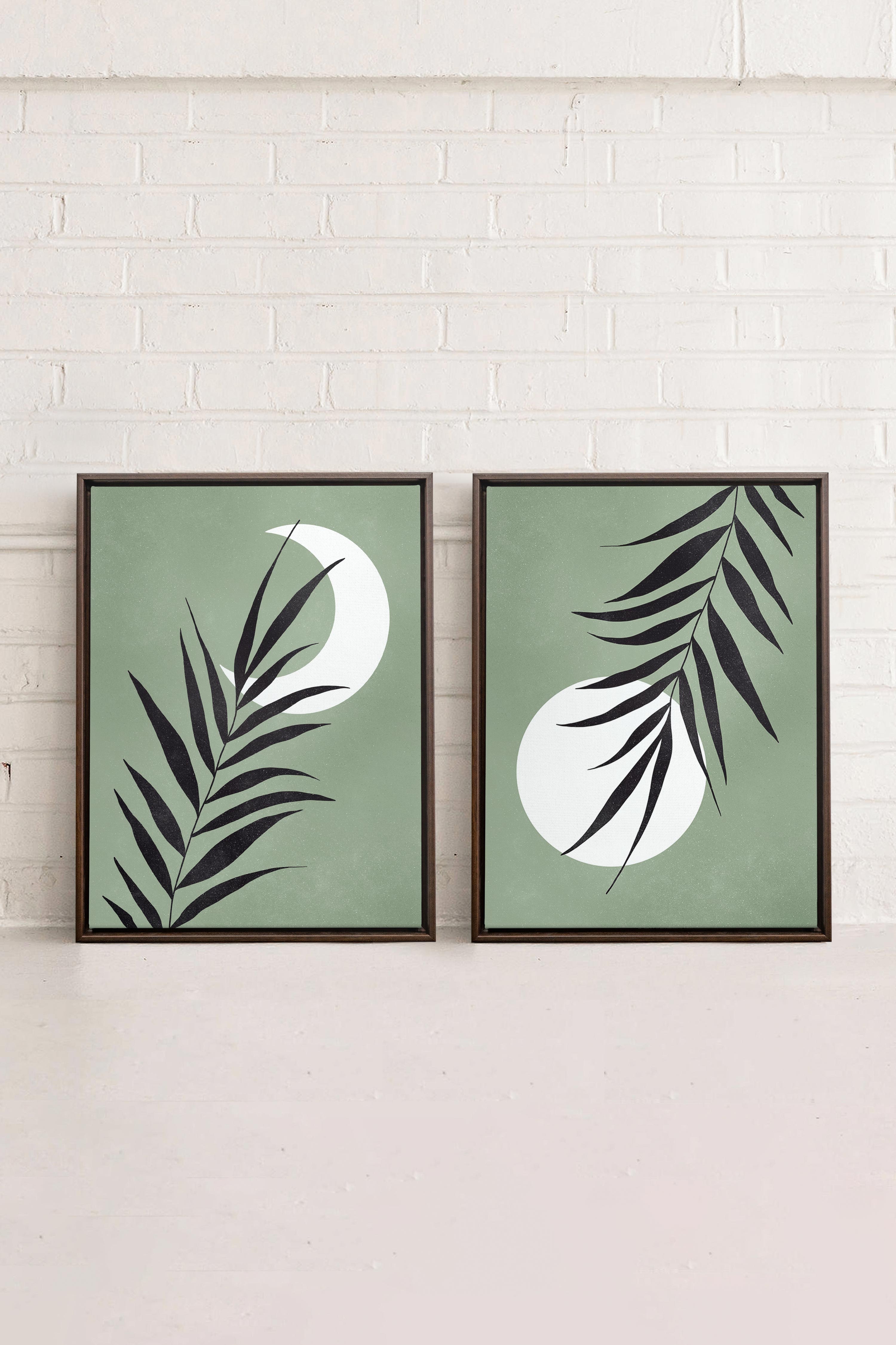 MOONLIGHT SILHOUETTES Stretched Canvas Artwork x2