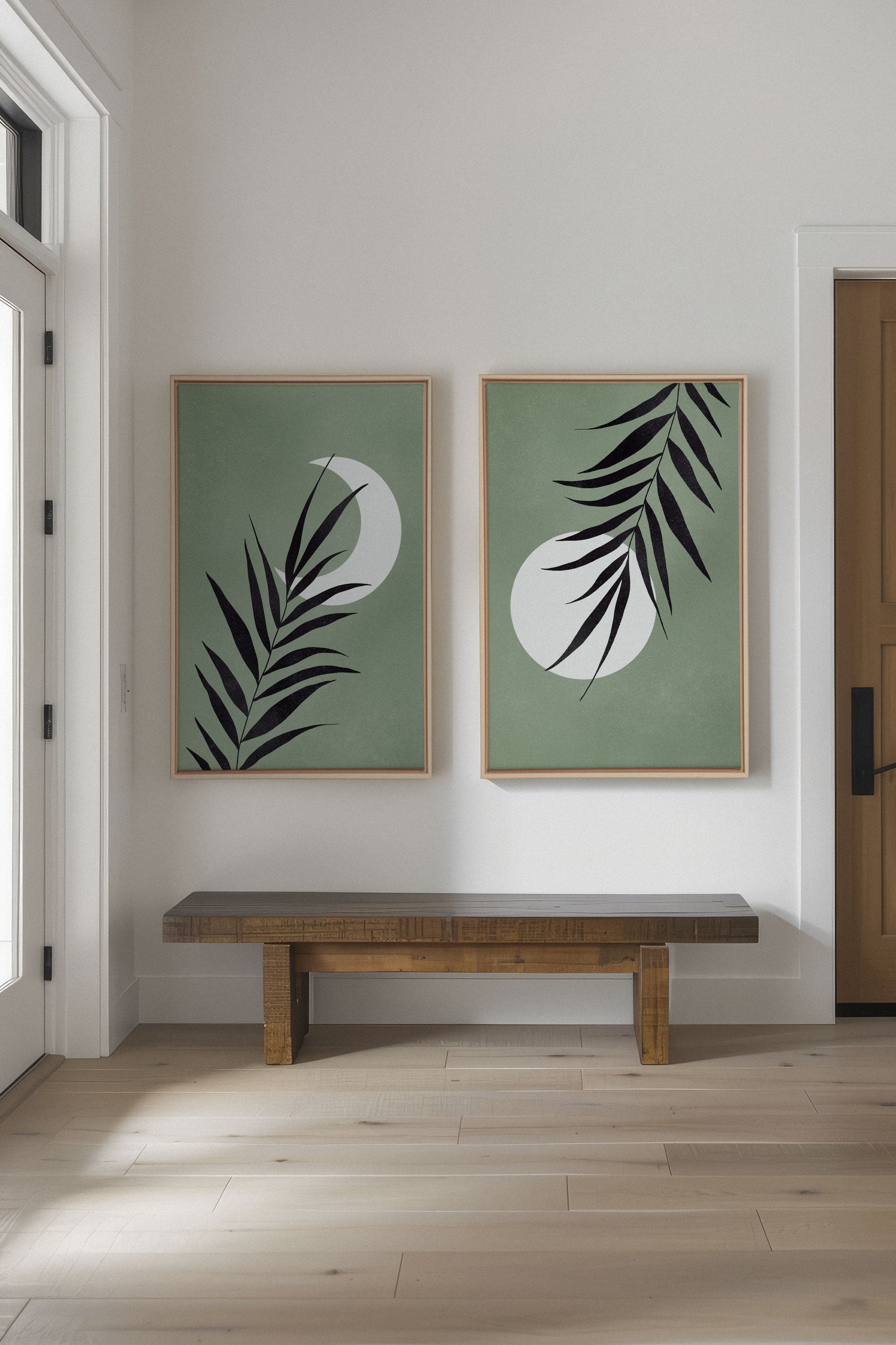 MOONLIGHT SILHOUETTES Stretched Canvas Artwork x2