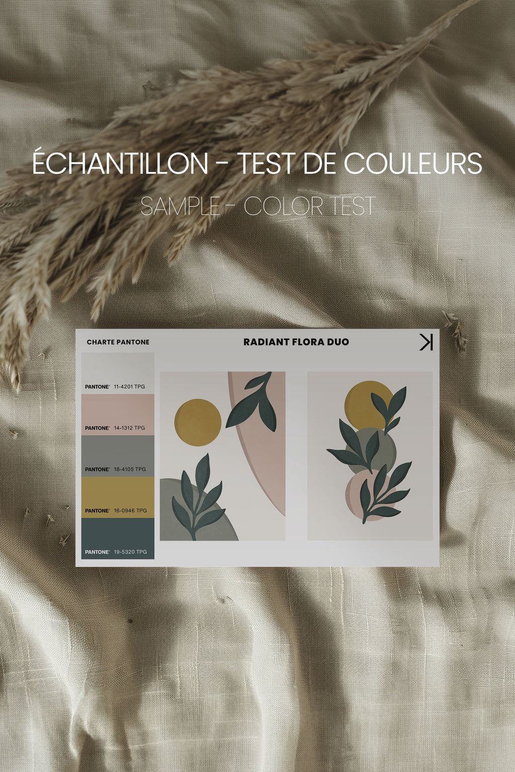 RADIANT FLORA DUO Stretched Canvas Artwork x2