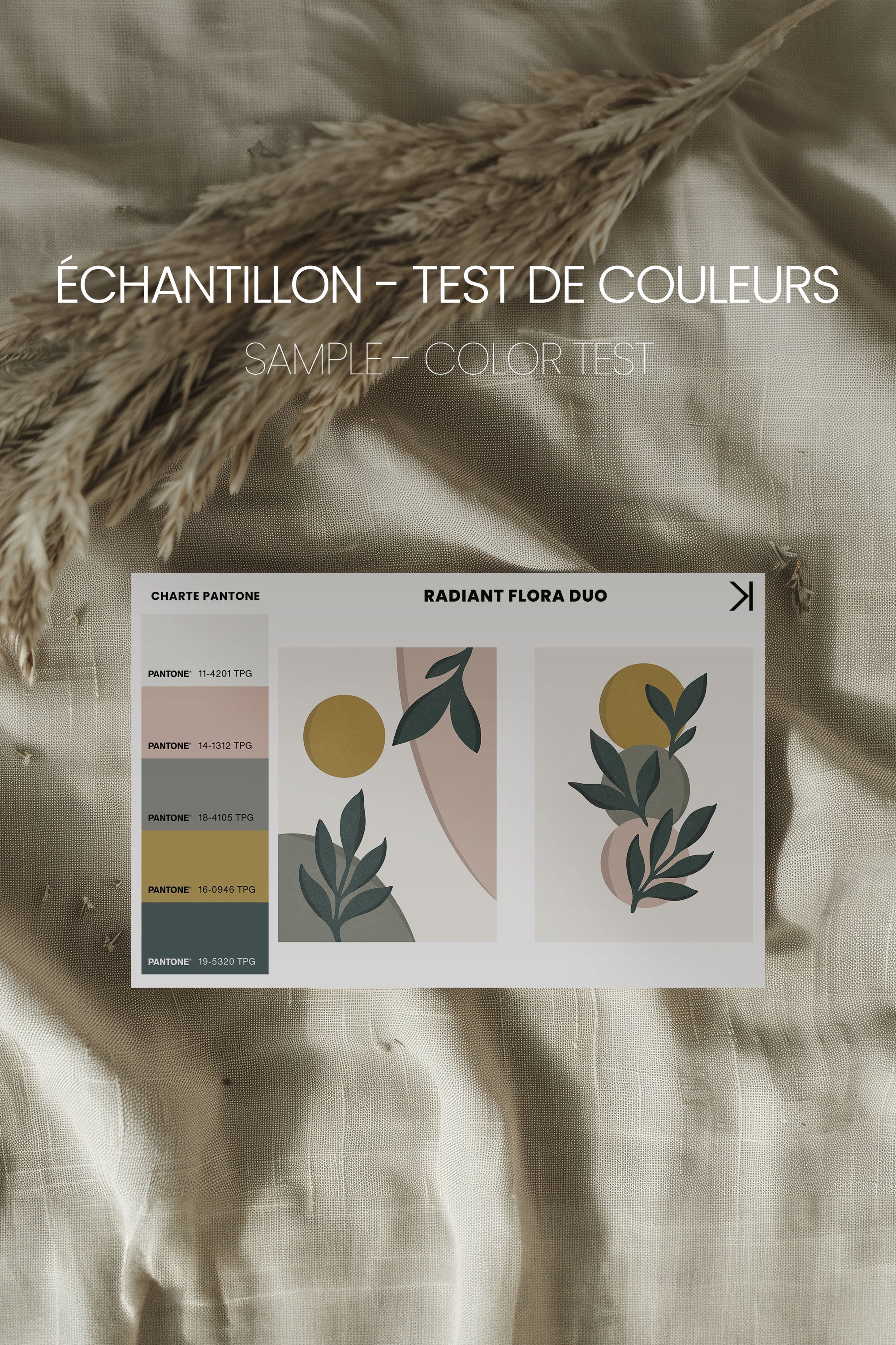 RADIANT FLORA DUO Stretched Canvas Artwork x2