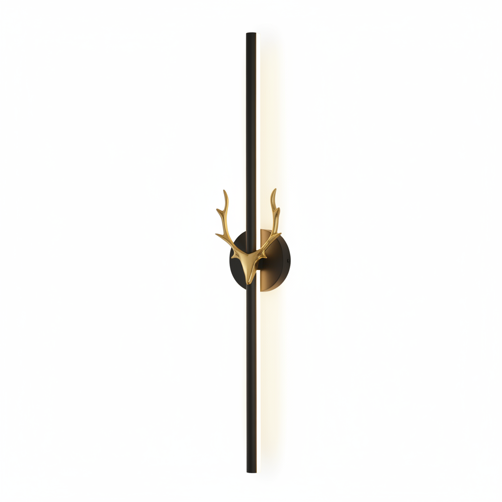Lámpara de pared LED con cuernos dorados