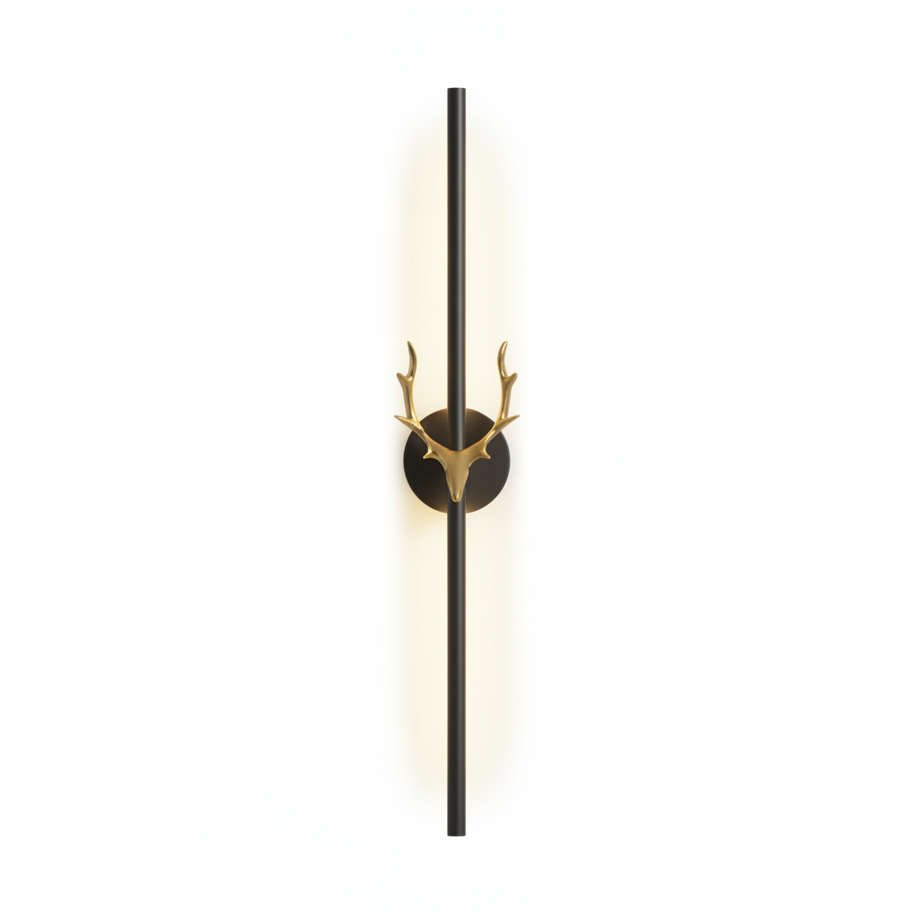 Lámpara de pared LED con cuernos dorados