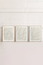 ELEGANT CURVES TRIO Stretched Canvas Artwork x3