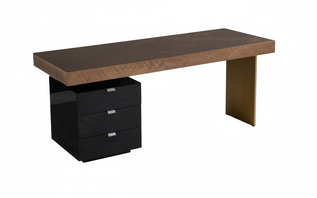 Escritorio ejecutivo Vantage con pedestal de tres cajones