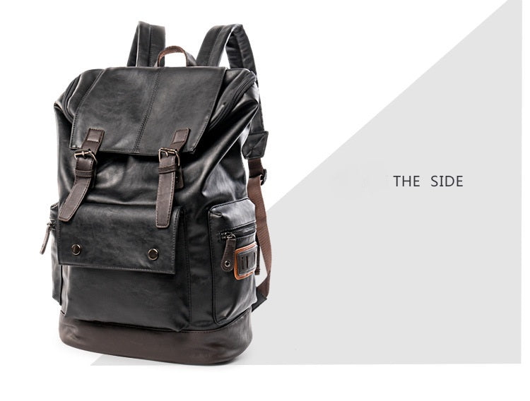 Men's Pleather Backpack – Black