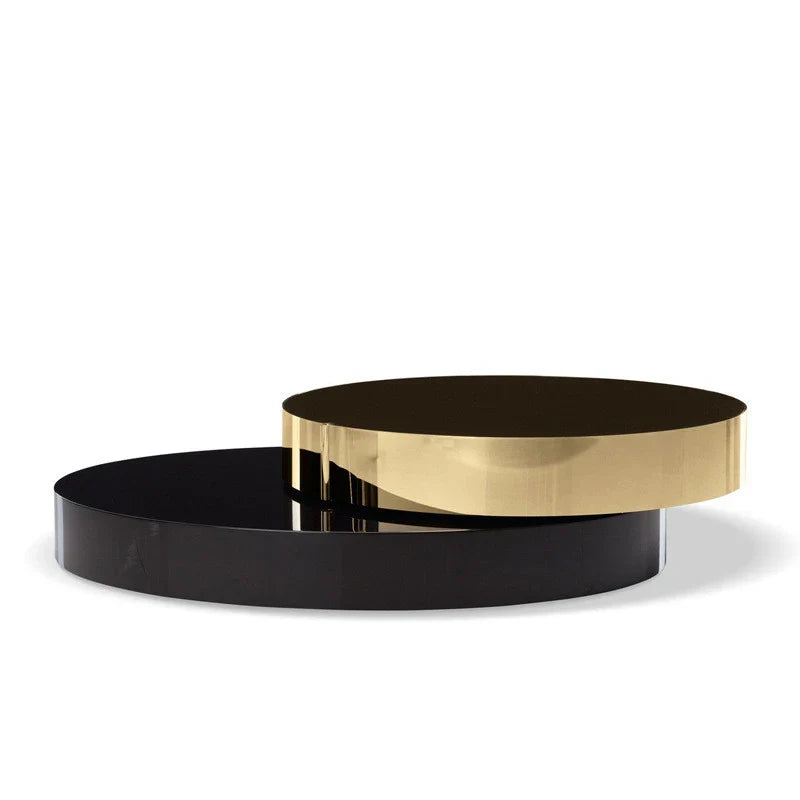Mesa de centro doble anidable chapada en oro BT19