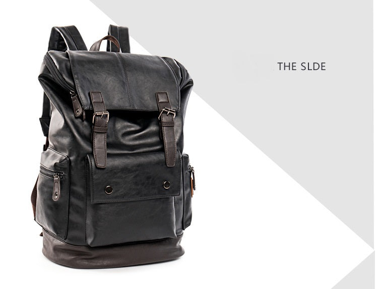 Men's Pleather Backpack – Black