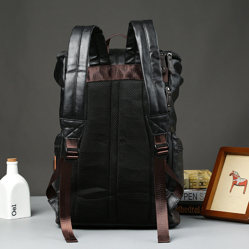 Men's Pleather Backpack – Black