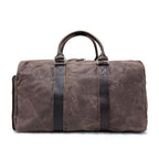 Vintage Canvas Travel Duffel Bag Weekender with Leather Handles Carry On