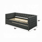 Joy Tufted Daybed w/Trundle - Grey
