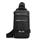 Nylon Crossbody Shoulder Bag with USB Charging Port