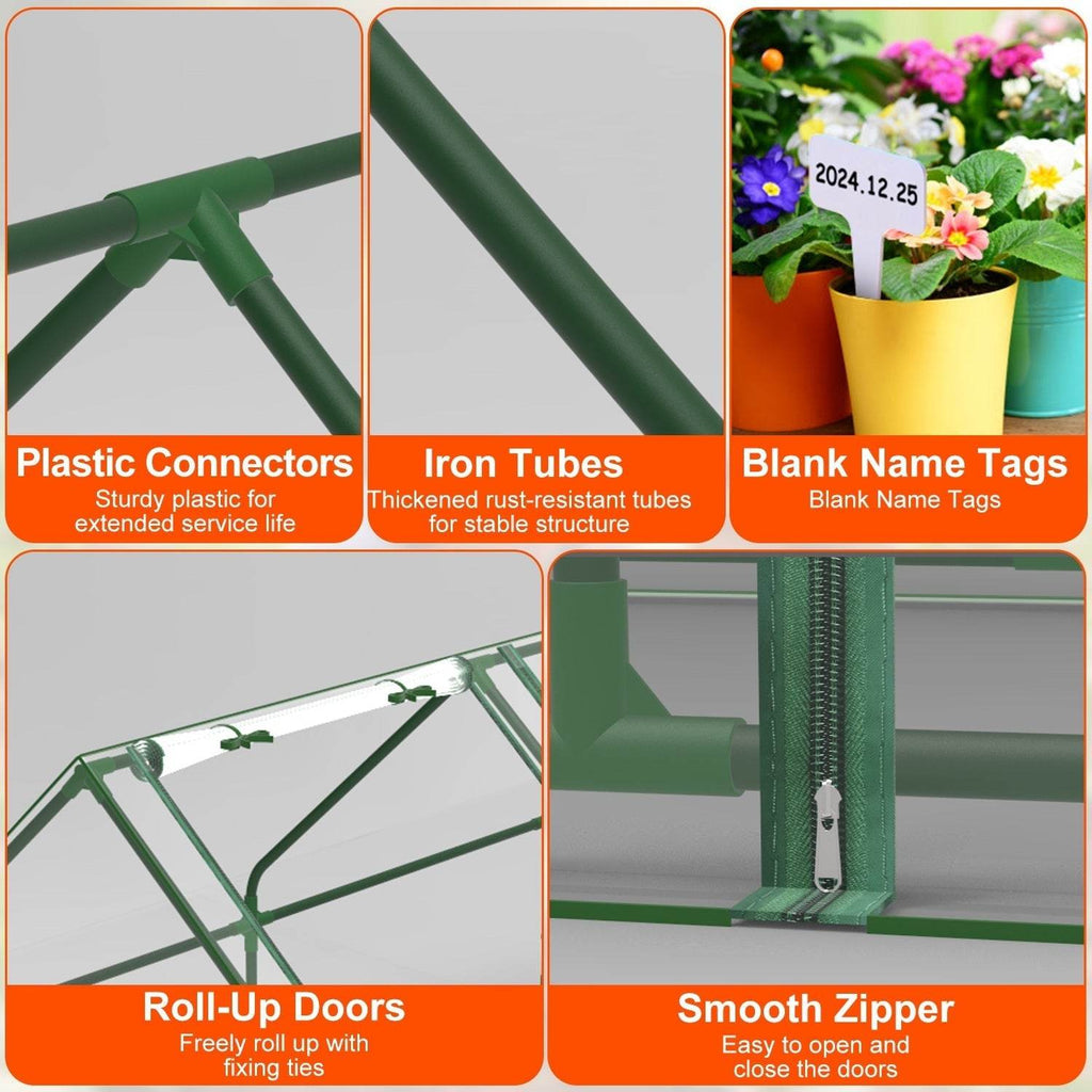 1Pc Portable Mini Greenhouse 70.86x33.46x37.4in With Roll-Up Zipper Doors Waterproof UV-Resistant PVC Cover Hot House For Indoor Outdoor Garden Patio Yard