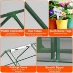 1Pc Portable Mini Greenhouse 70.86x33.46x37.4in With Roll-Up Zipper Doors Waterproof UV-Resistant PVC Cover Hot House For Indoor Outdoor Garden Patio Yard