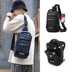 Nylon Crossbody Shoulder Bag with USB Charging Port