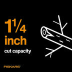 Fiskars 15-Inch PowerGear Loppers, Sharp Steel Blade Bush and Tree Trimmer, Cuts up to 1.25-Inch Diameter Branches, Rust Resistant and Lightweight Pruner, Yard Tools for Gardening