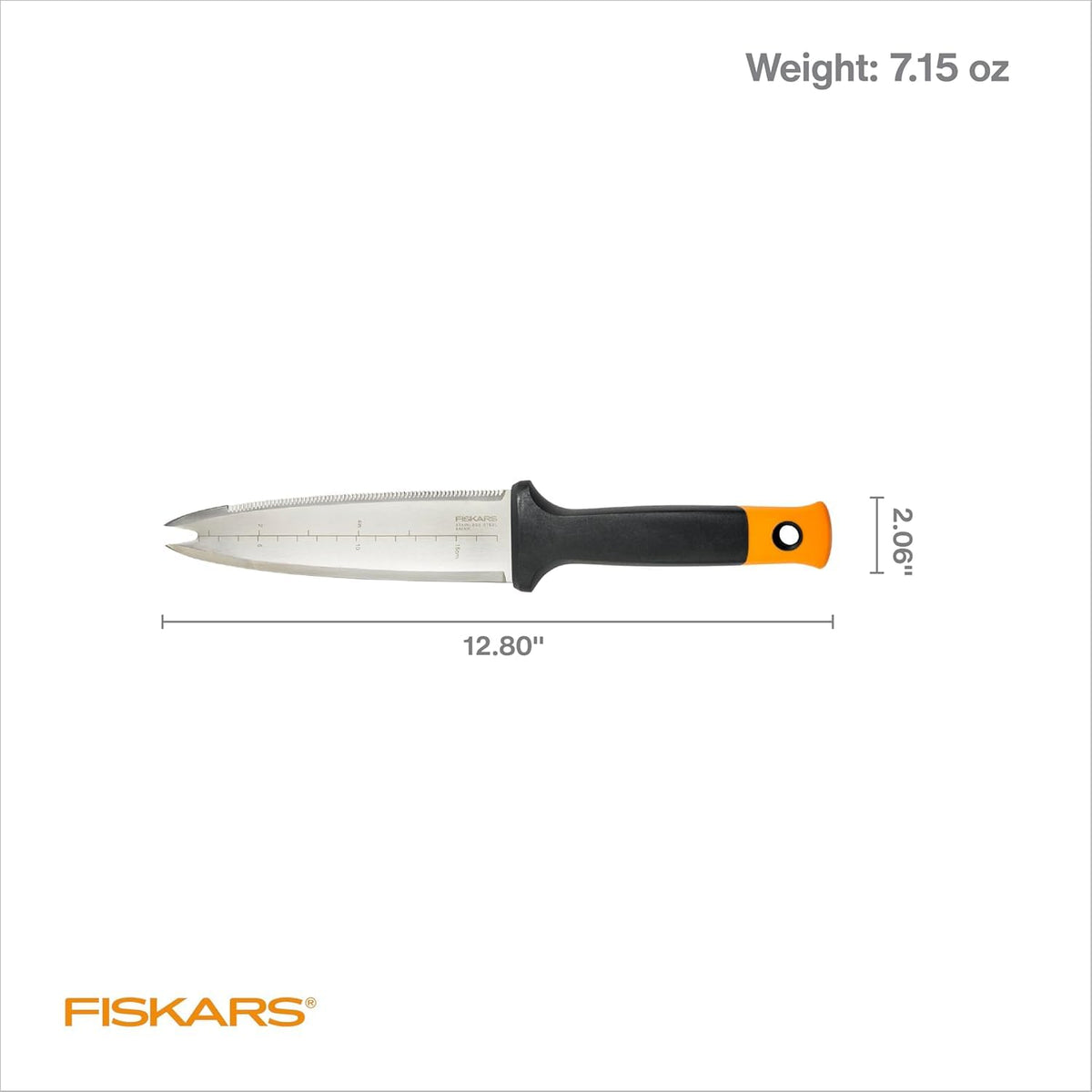 Fiskars Hori Hori Garden Knife, Precision-Ground Serrated Blade, Forked Tip Weeding & Planting Tool,Stainless Steel Adjustable