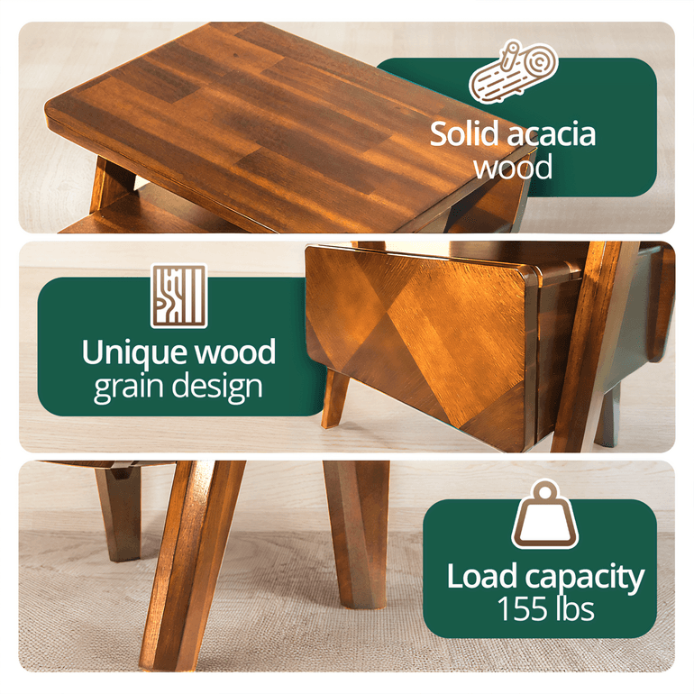 Rorns Rum Nightstand with Drawer for Stylish Bedroom Storage