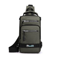 Nylon Crossbody Shoulder Bag with USB Charging Port