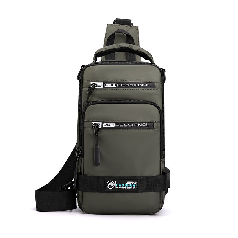 Nylon Crossbody Shoulder Bag with USB Charging Port