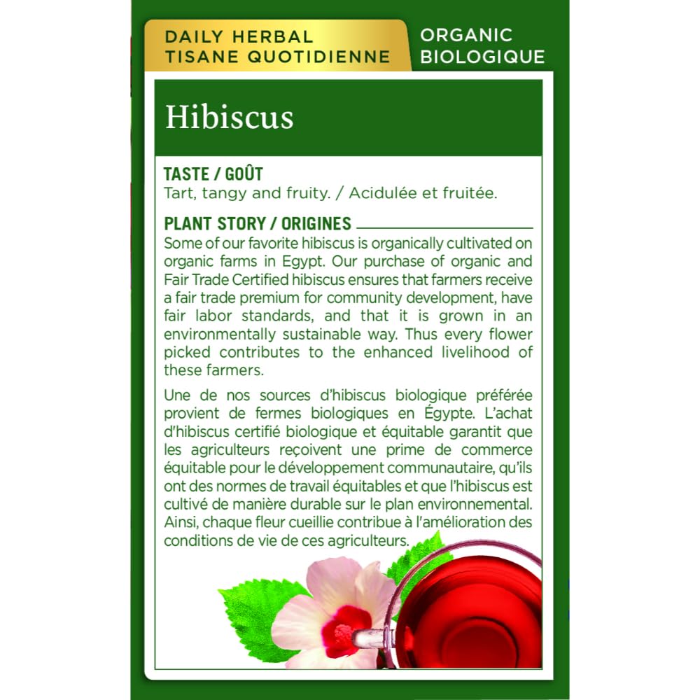Traditional Medicinals - Organic Hibiscus Herbal Tea (Pack of 6) - Fair Trade Ingredients - Tart, Tangy and Fruity - 96 Tea Bags Total