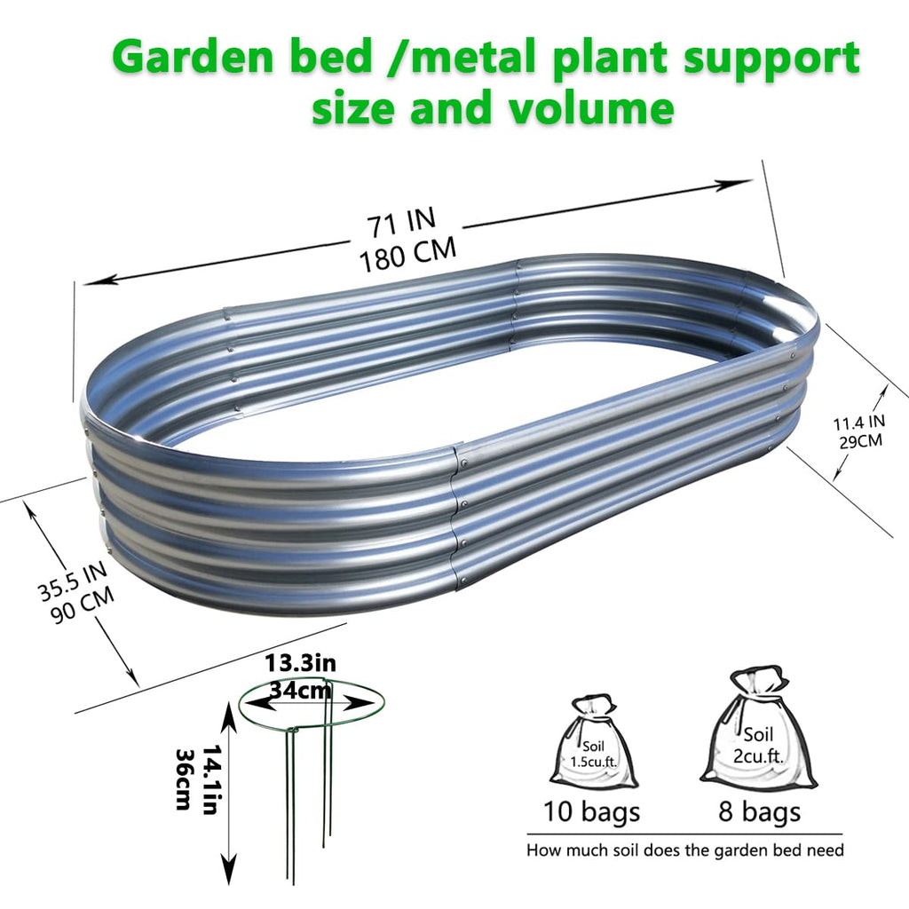 COATTOA Galvanized Raised Garden Bed, Raised Garden Boxes, 2 Pcs 6×3×1ft Outdoor Galvanized Planter Box, Garden Stock Tank Outdoor with Metal Plant Stakes, Garden Beds for Vegetables Planting