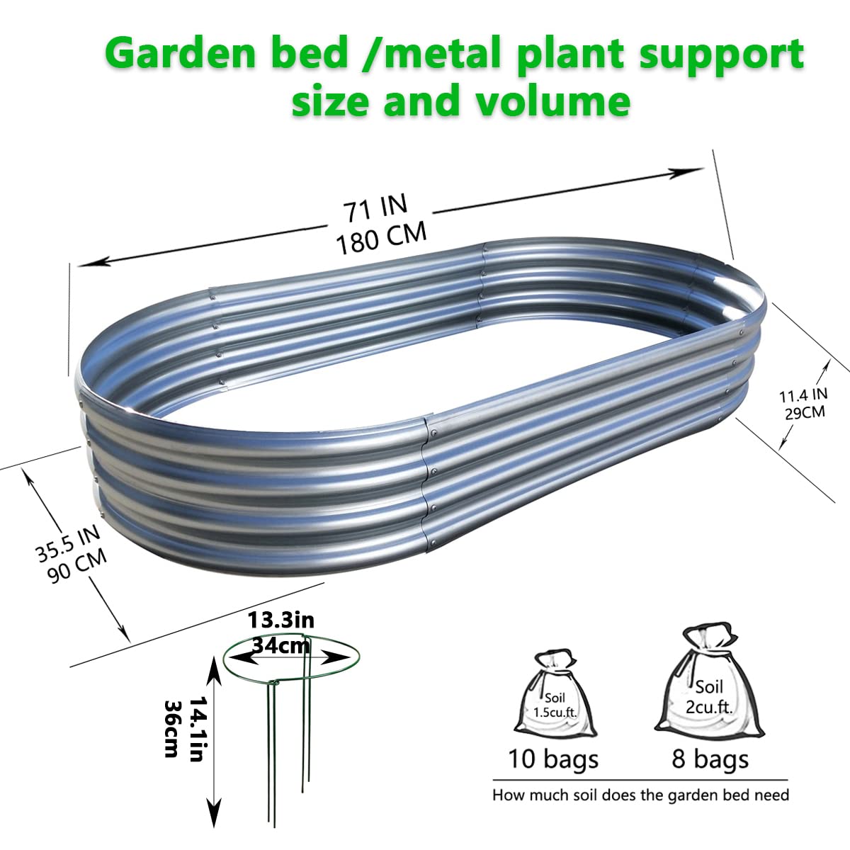 COATTOA Galvanized Raised Garden Bed, Raised Garden Boxes, 2 Pcs 6×3×1ft Outdoor Galvanized Planter Box, Garden Stock Tank Outdoor with Metal Plant Stakes, Garden Beds for Vegetables Planting