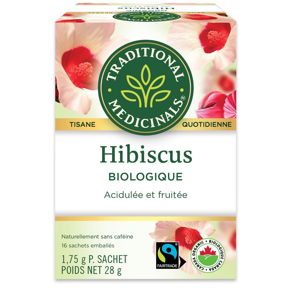 Traditional Medicinals - Organic Hibiscus Herbal Tea (Pack of 6) - Fair Trade Ingredients - Tart, Tangy and Fruity - 96 Tea Bags Total