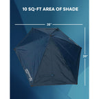 Sport-Brella Versa-Brella SPF 50+ Adjustable Umbrella with Universal Clamp, Regular, Gray