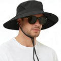 EINSKEY Sun Hat for Men/Women, Waterproof Wide Brim Bucket Hat UV Protection Boonie Hat for Fishing Hiking Garden Beach Black