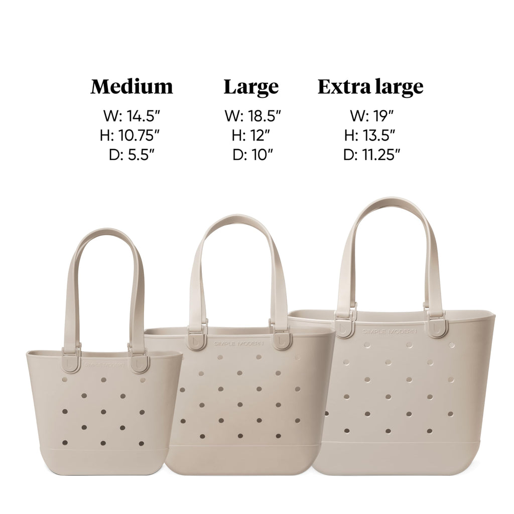 Simple Modern Waterproof Rubber Beach Bag | Extra Large | Beige