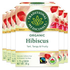 Traditional Medicinals - Organic Hibiscus Herbal Tea (Pack of 6) - Fair Trade Ingredients - Tart, Tangy and Fruity - 96 Tea Bags Total