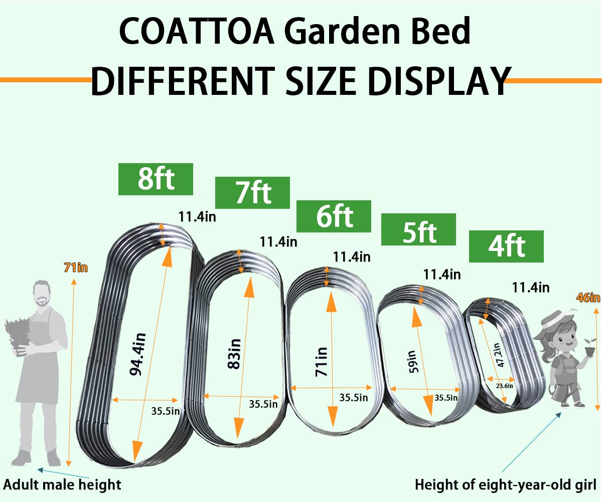 COATTOA Galvanized Raised Garden Bed, Raised Garden Boxes, 2 Pcs 6×3×1ft Outdoor Galvanized Planter Box, Garden Stock Tank Outdoor with Metal Plant Stakes, Garden Beds for Vegetables Planting