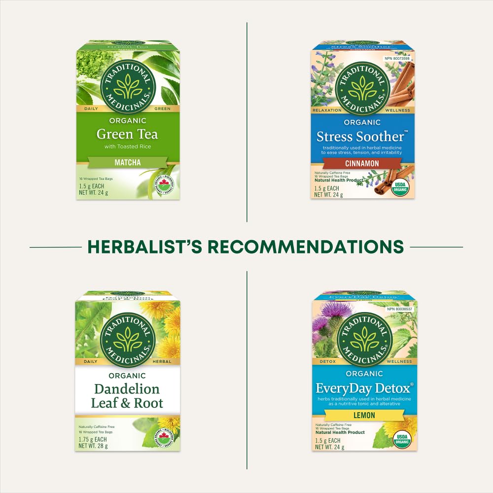 Traditional Medicinals - Organic Hibiscus Herbal Tea (Pack of 6) - Fair Trade Ingredients - Tart, Tangy and Fruity - 96 Tea Bags Total
