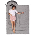 Sleeping Bag 3 Seasons (Summer, Spring, Fall) Warm & Cool Weather - Lightweight,Waterproof Indoor & Outdoor Use for Kids, Teens & Adults for Camping Hiking, Backpacking and Survival (Black Grey) 🍁 All In One Marketplace Canada