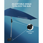 Sport-Brella Versa-Brella SPF 50+ Adjustable Umbrella with Universal Clamp, Regular, Gray