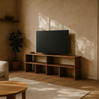 65 Inch Bookshelf TV Stand in Walnut